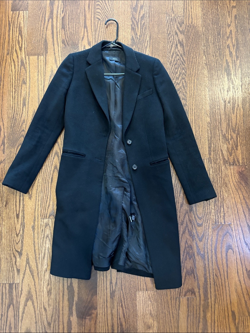 Joseph Black Wool Tailored Blazer Coat